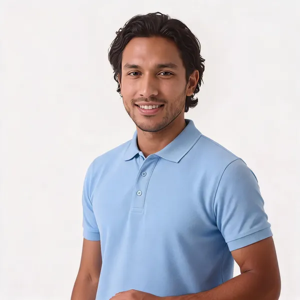 Light_Blue_Knit_Regular_Fit_Polo_T_Shirt_For_Men