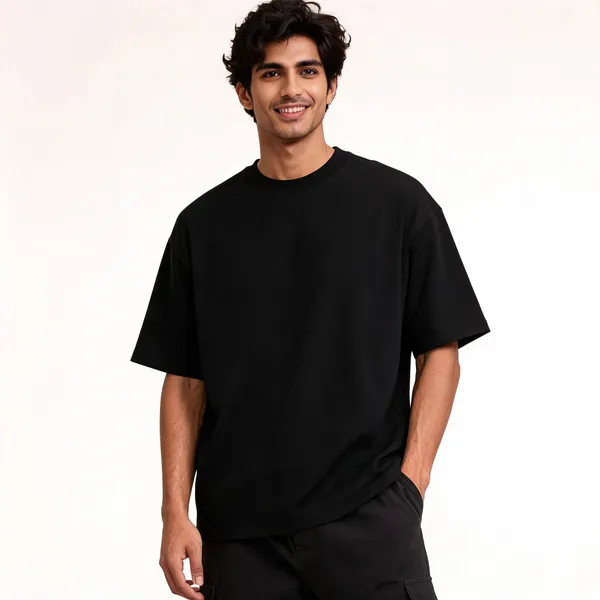 Black_Crew_Neck_Regular_Fit_T-Shirt_For_Men