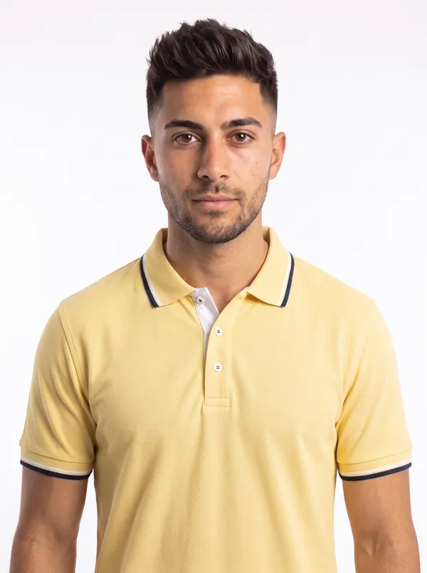 Yellow_Regular_Fit_Polo_T-Shirt_For_Men