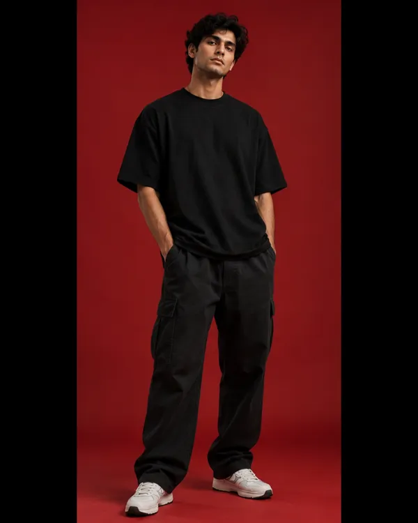 Black_Crew_Neck_Regular_Fit_T-Shirt_For_Men