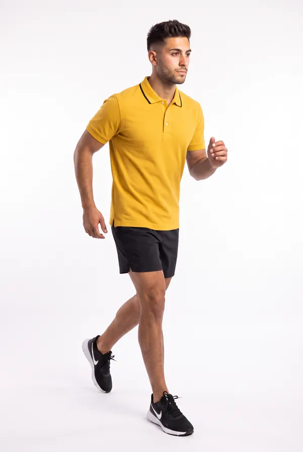 Yellow_Regular_Fit_Polo_T_Shirt_For_Men