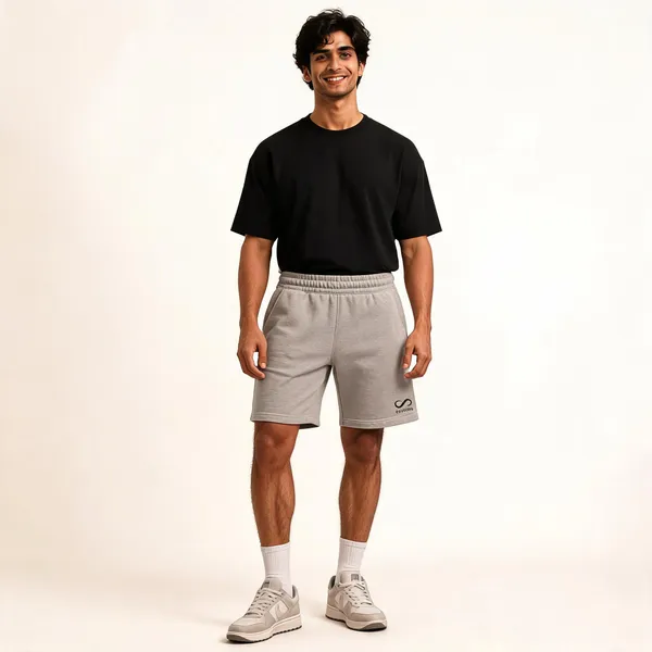 Grey_Casual_Regular_Fit_Shorts_For_Men