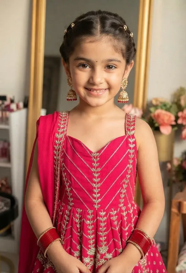 Pink_Georgette_Flared_Embroidered_Lehenga_Set_For_Girls