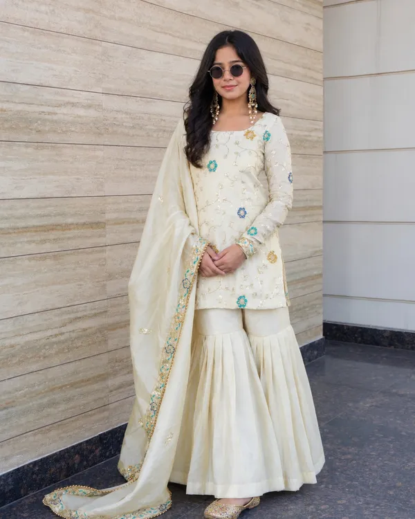 Cream_Chinon_Silk_Straight_Embroidered_Sharara_Set_For_Women