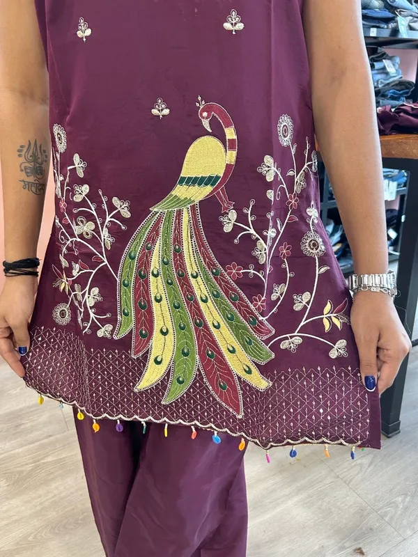 Maroon_Roman_Silk_Embroidered_Straight_Kurta_Set_For_Women