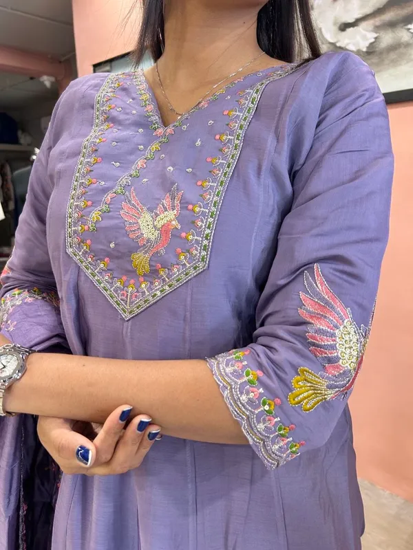 Lavender_Chanderi_Silk_Anarkali_Embroidered_Suit_Set_For_Women