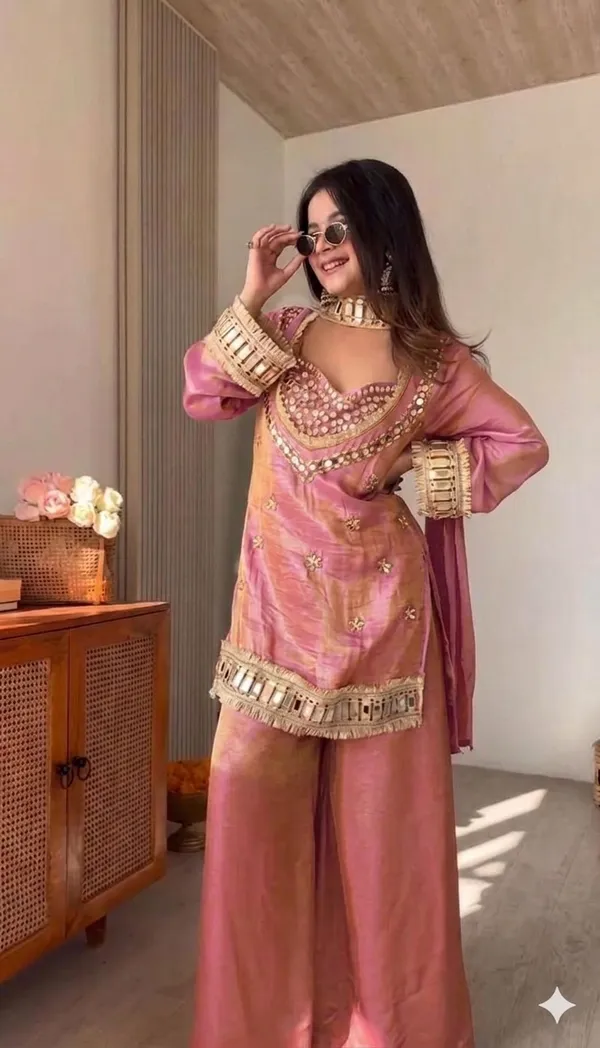 Pink_Chinon_Silk_Embellished_Kurta_Palazzo_Dupatta_Set_For_Girls