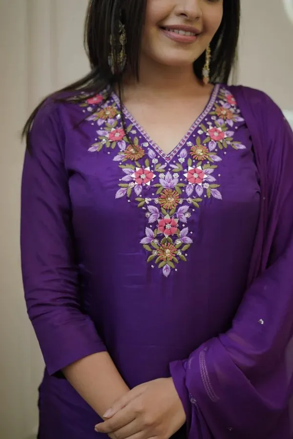 Purple_Vichitra_Embroidered_Anarkali_Kurta_Set_For_Women
