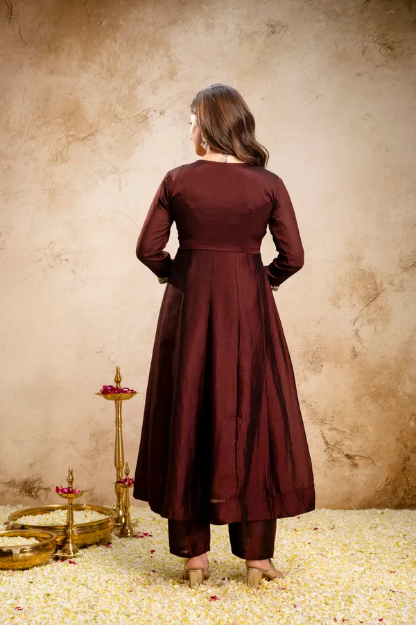 Maroon_Vichitra_Silk_Kurta_Sharara_Set_For_Women
