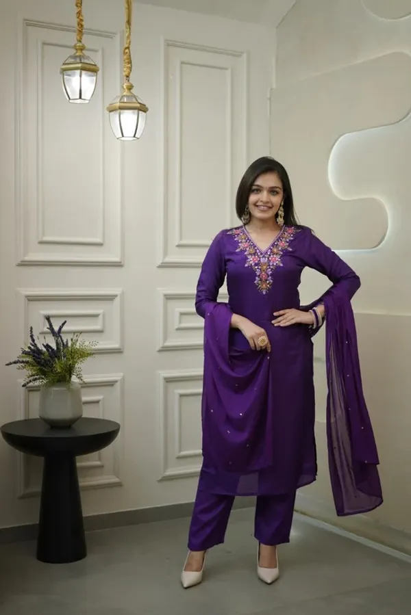 Purple_Vichitra_Embroidered_Anarkali_Kurta_Set_For_Women