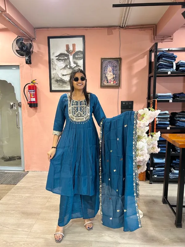 Blue_Chanderi_Silk_Anarkali_Embroidered_Suit_Set_For_Women