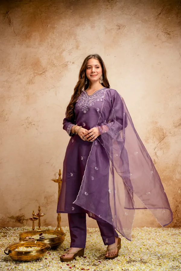 Purple_Roman_Chanderi_Straight_Kurta_Set_For_Women