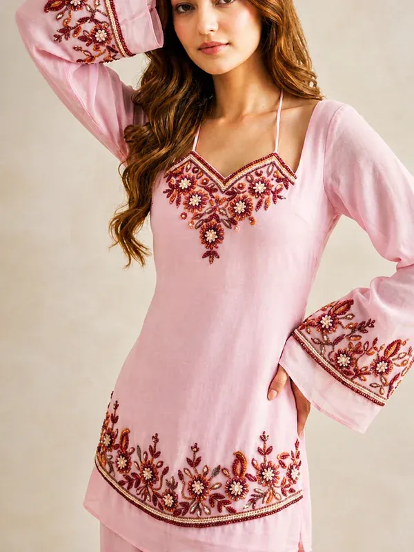 Pink_Georgette_Embroidered_Kurta_Palazzo_Set_For_Women