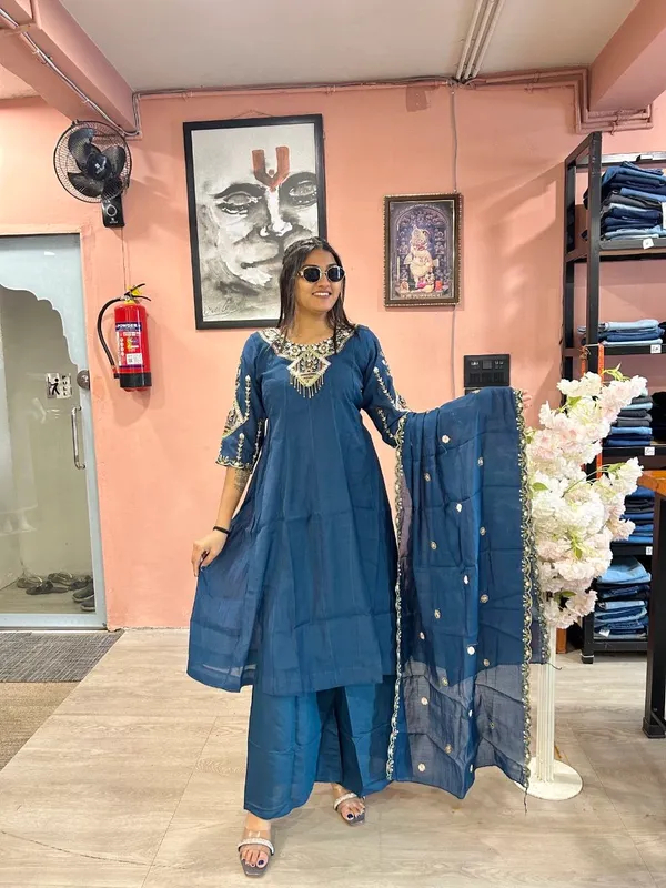 Blue_Chanderi_Silk_Anarkali_Embroidered_Suit_Set_For_Women