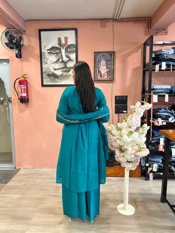 Women’s_Teal_Blue_Embroidered_Anarkali_Kurta_with_Palazzo_Pants_&_Dupatta_Set