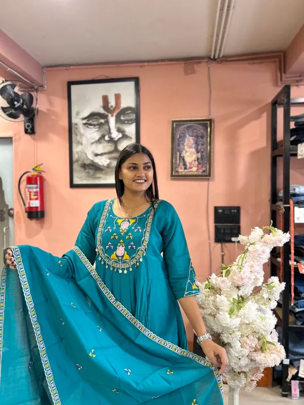 Women’s_Teal_Blue_Embroidered_Anarkali_Kurta_with_Palazzo_Pants_&_Dupatta_Set
