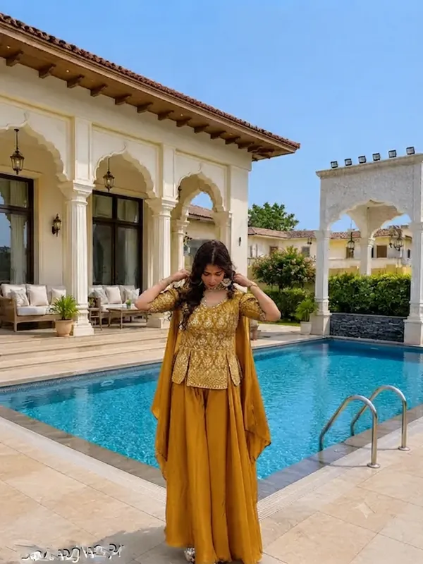 Women’s_Yellow_Designer_Peplum_Kurta_&_Palazzo_Set