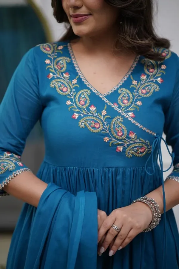Blue_Georgette_Embroidered_Anarkali_Kurta_Set_For_Women
