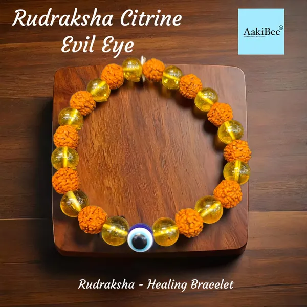 Orange_Yellow_Rudraksh_Citrine_Semi-Precious_Stone_Bracelet_For_Women/Men