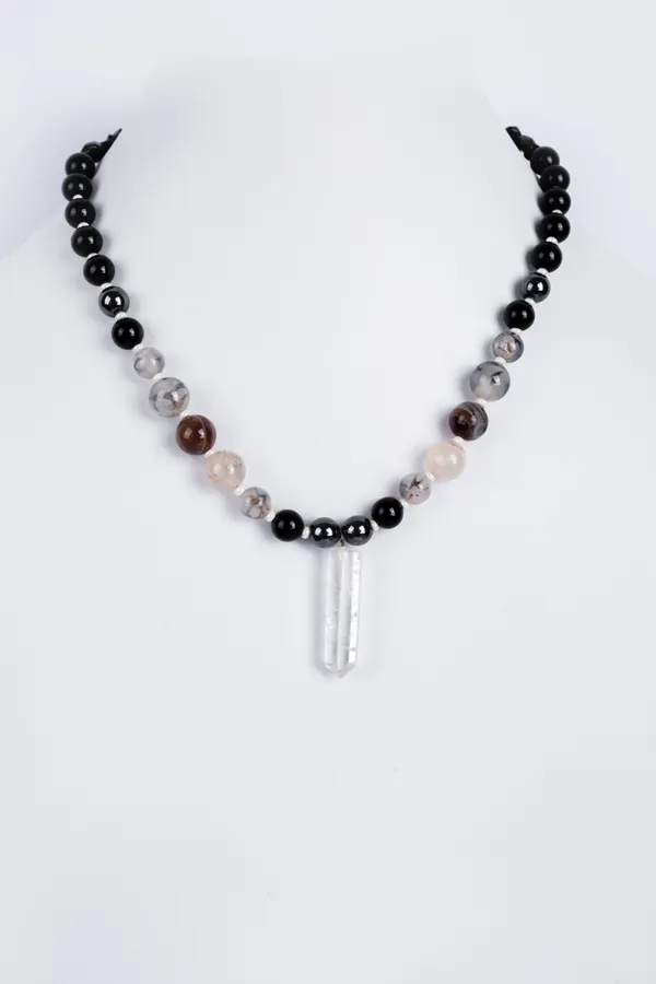 Grey_And_Black_Semi-Precious_Stone_Crystal_Pendant_Necklace_For_Women