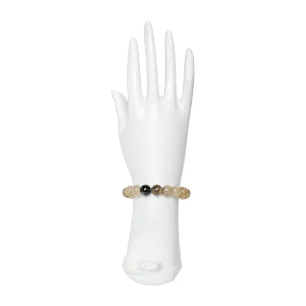 Gray_And_Brown_Agate_Semi-Precious_Stone_Stretch_Bracelet_For_Women/Men