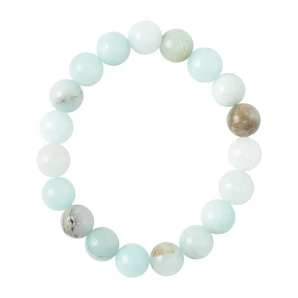 Blue_Amazonite_Semi-Precious_Stone_Stretch_Bracelet_For_Women/Men