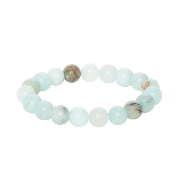 Blue_Amazonite_Semi-Precious_Stone_Stretch_Bracelet_For_Women/Men