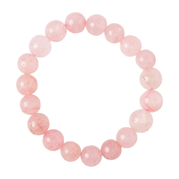 Pink_Rose_Quartz_Semi-Precious_Stone_Stretch_Bracelet_For_Women/Men