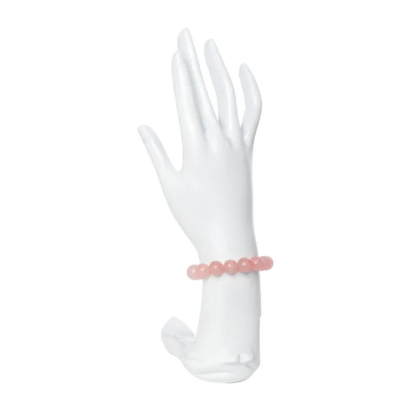 Pink_Rose_Quartz_Semi-Precious_Stone_Stretch_Bracelet_For_Women/Men
