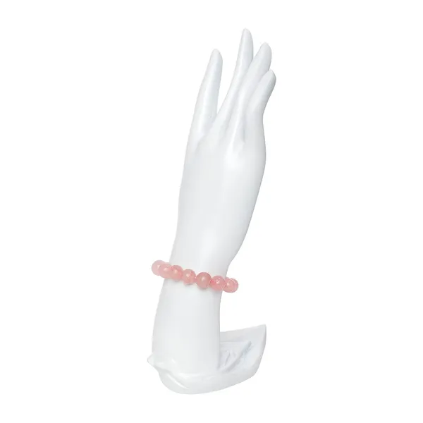 Pink_Rose_Quartz_Semi-Precious_Stone_Stretch_Bracelet_For_Women/Men