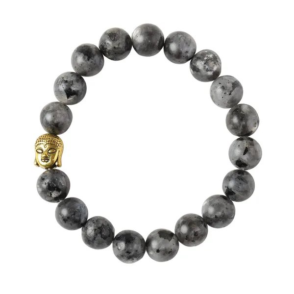 Black_Labradorite_Semi-Precious_Stone_Stretch_Bracelet_For_Women/Men