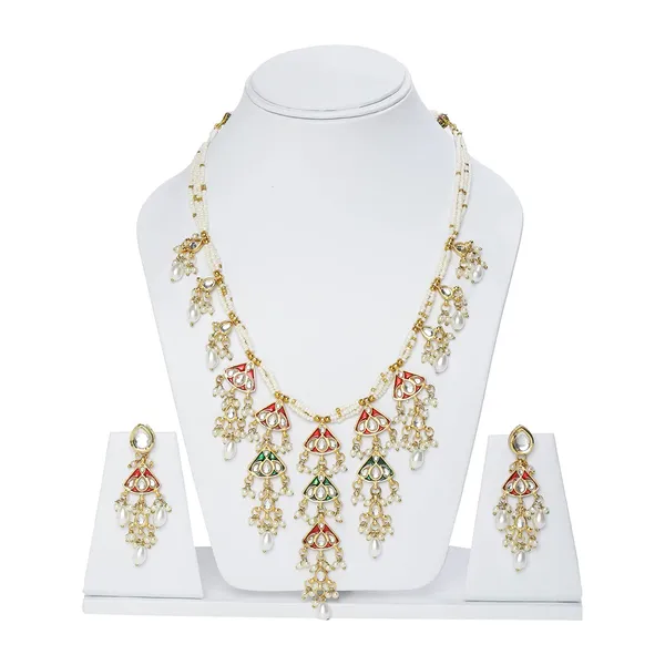 Gold_Kundan_Pearl_Necklace_Set_For_Women