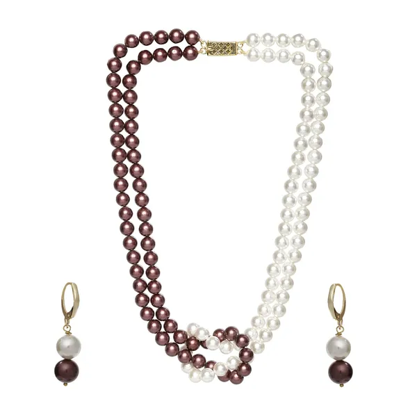 Brown_And_White_Shell_Pearl_Double_Mala_Necklace_Set_For_Women