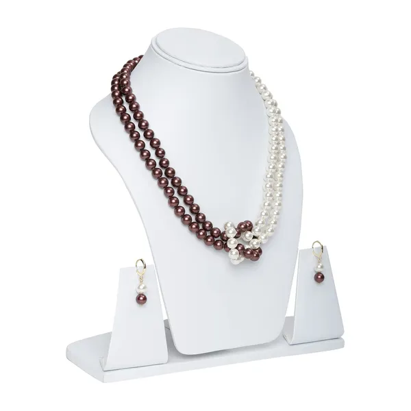Brown_And_White_Shell_Pearl_Double_Mala_Necklace_Set_For_Women