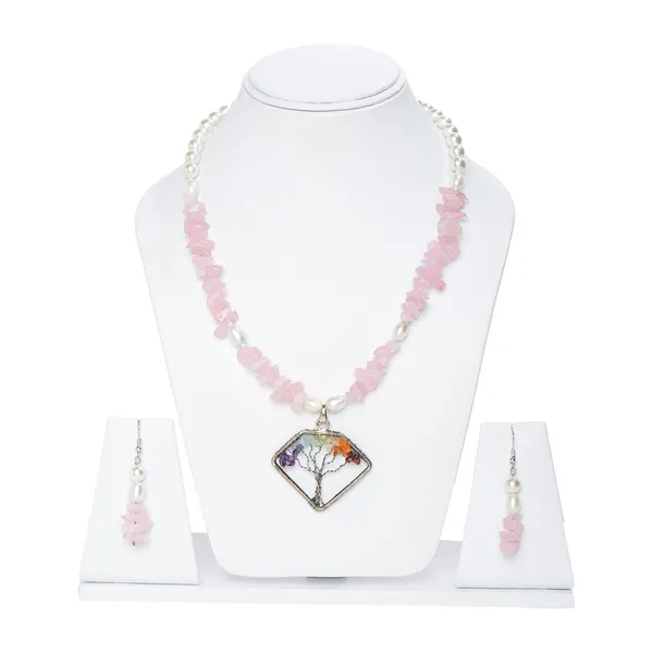 Pink_White_Rose_Quartz_Semi-Precious_Stone_Necklace_Set_For_Women