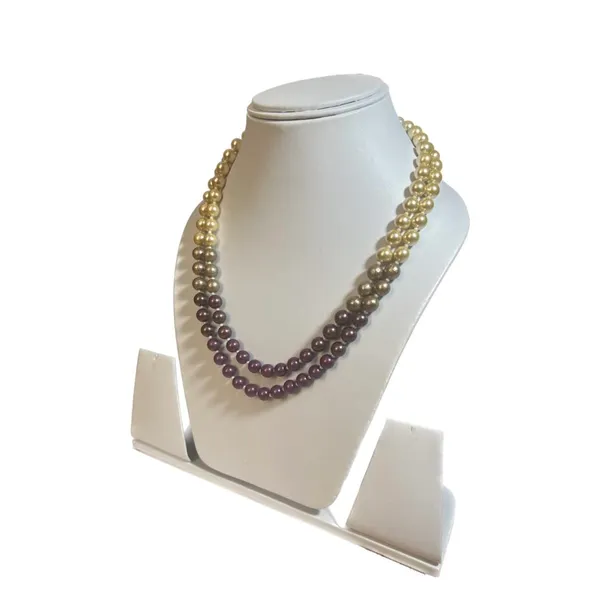Cream_And_Purple_Shell_Pearl_Double_Layer_Mala_Necklace_For_Women