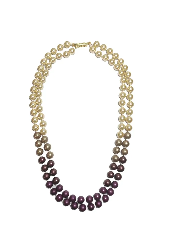 Cream_And_Purple_Shell_Pearl_Double_Layer_Mala_Necklace_For_Women