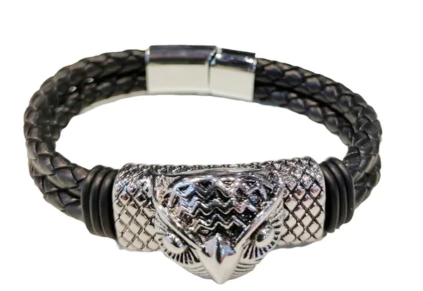 Black_Leather_Woven_Eagle_Clasp_Bracelet_For_Men