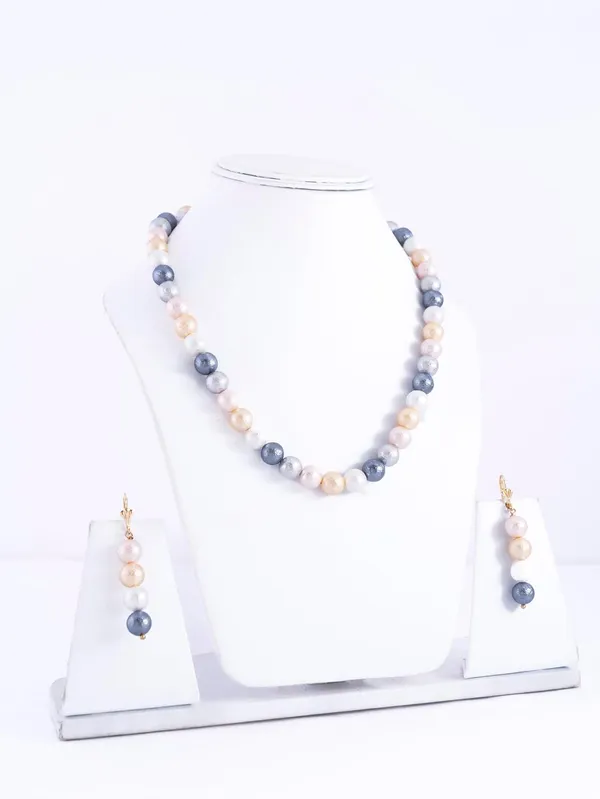 Multicolor_Shell_Pearl_Texture_Necklace_Set_With_Earrings_For_Women