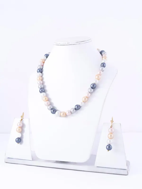 Multicolor_Shell_Pearl_Texture_Necklace_Set_With_Earrings_For_Women