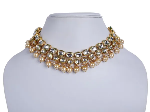 Golden_Kundan_Pearl_Double_Line_Choker_Necklace_Set_With_Earrings_For_Women