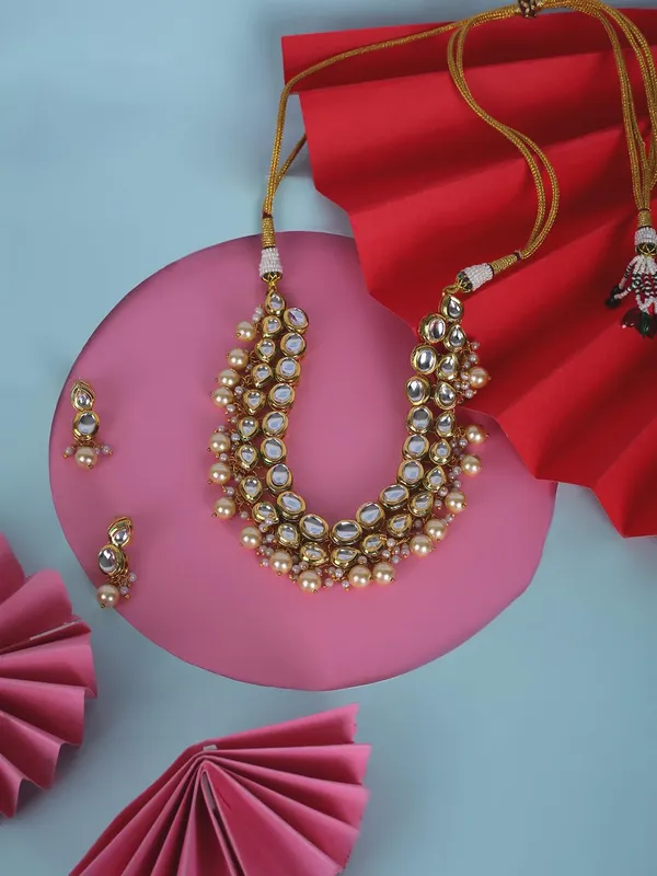 Golden_Kundan_Pearl_Double_Line_Choker_Necklace_Set_With_Earrings_For_Women