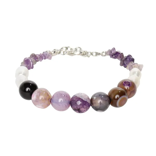 Purple_Auralite_Semi-Precious_Crystal_Stretch_Bracelet_For_Women/Men