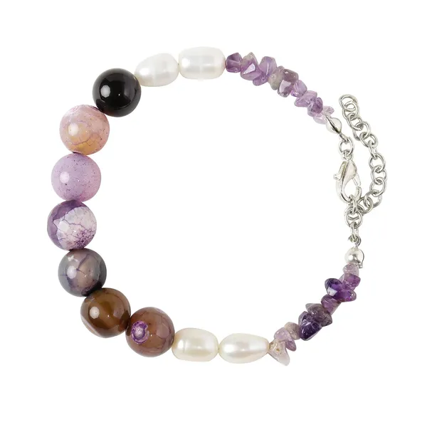 Purple_Auralite_Semi-Precious_Crystal_Stretch_Bracelet_For_Women/Men