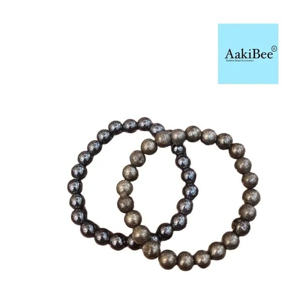 Golden_And_Black_Pyrite_Obsidian_Stone_Healing_Bracelet_Set_For_Unisex_Pack_Of_2