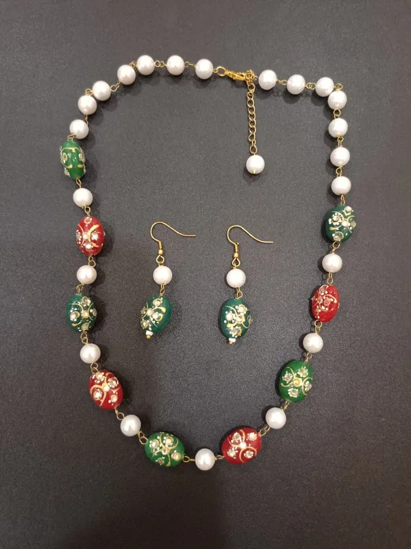 Multicolor_Pearl_Stone_Beaded_Necklace_Set_For_Women