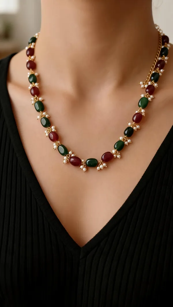 Red_Green_Semi-Precious_Stone_Beaded_Mala_For_Women