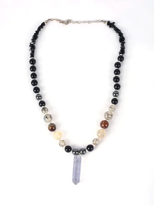 Grey_And_Black_Semi-Precious_Stone_Crystal_Pendant_Necklace_For_Women