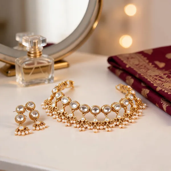 Golden_Kundan_Traditional_Necklace_And_Earrings_Set_For_Women