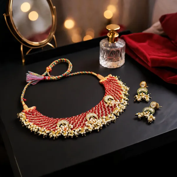 Red_Kundan_And_Pearl_Choker_Necklace_And_Earrings_Set_For_Women